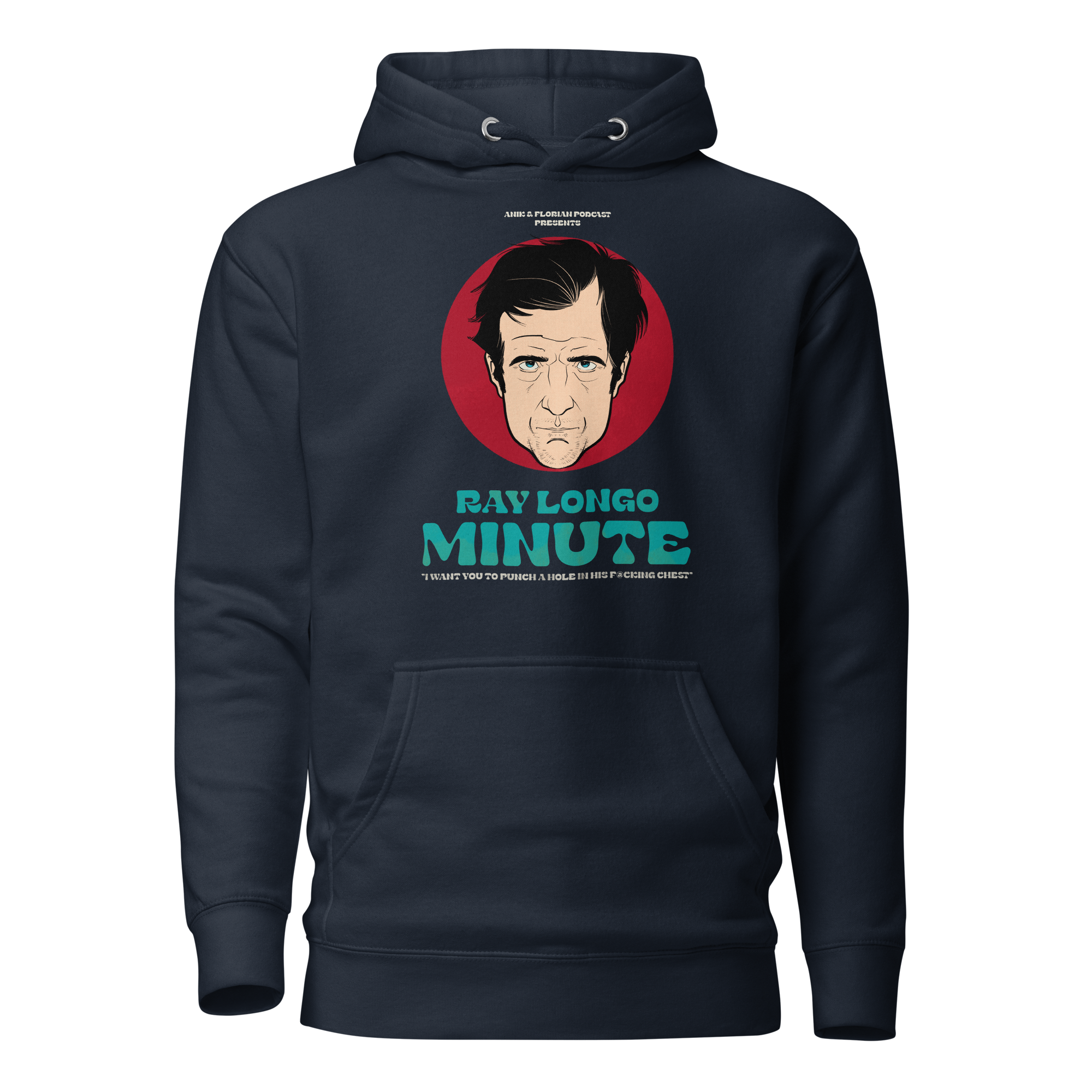 Ray Longo Minute Hoodie in Navy from the Anik & Florian Podcast Merch Collection