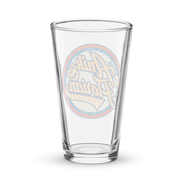 Throwback Anik & Florian Podcast Logo Shaker Pint Glass