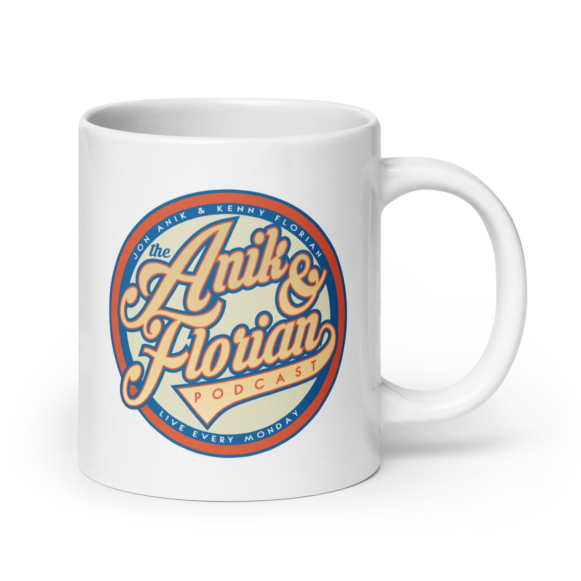 Throwback Anik & Florian Podcast Logo White Mug – Jon Anik