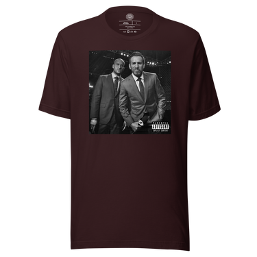 Jon Anik & Kenny Florian Draft Kings Podcast UFC Album Cover T-shirt in Oxblood Black