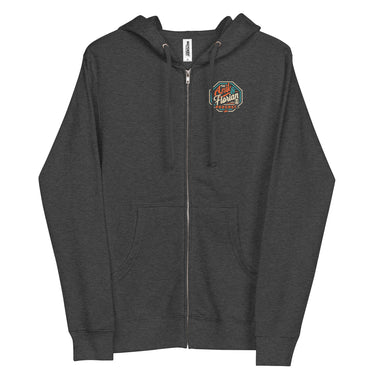 Jon Anik & Kenny Florian UFC Podcast Draft Kings Logo Merch Zip Up Hoodie in Charcoal Heather Grey on JonAnik.com