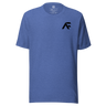 Jon Anik and Kenny Florian UFC Podcast Merch AF Monogram Logo Black Tshirt in Heather True Royal on Front for JonAnik.com