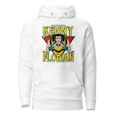 Kenflo Wolverine Jon Anik & Kenny Florian UFC Podcast Hoodie in White for JonAnik.com