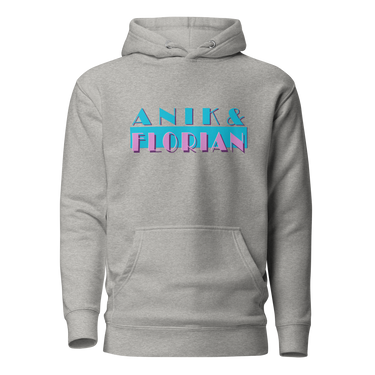 Miami Vice Anik & Florian Podcast Logo Hoodie in Carbon Grey on Front for JonAnik.com