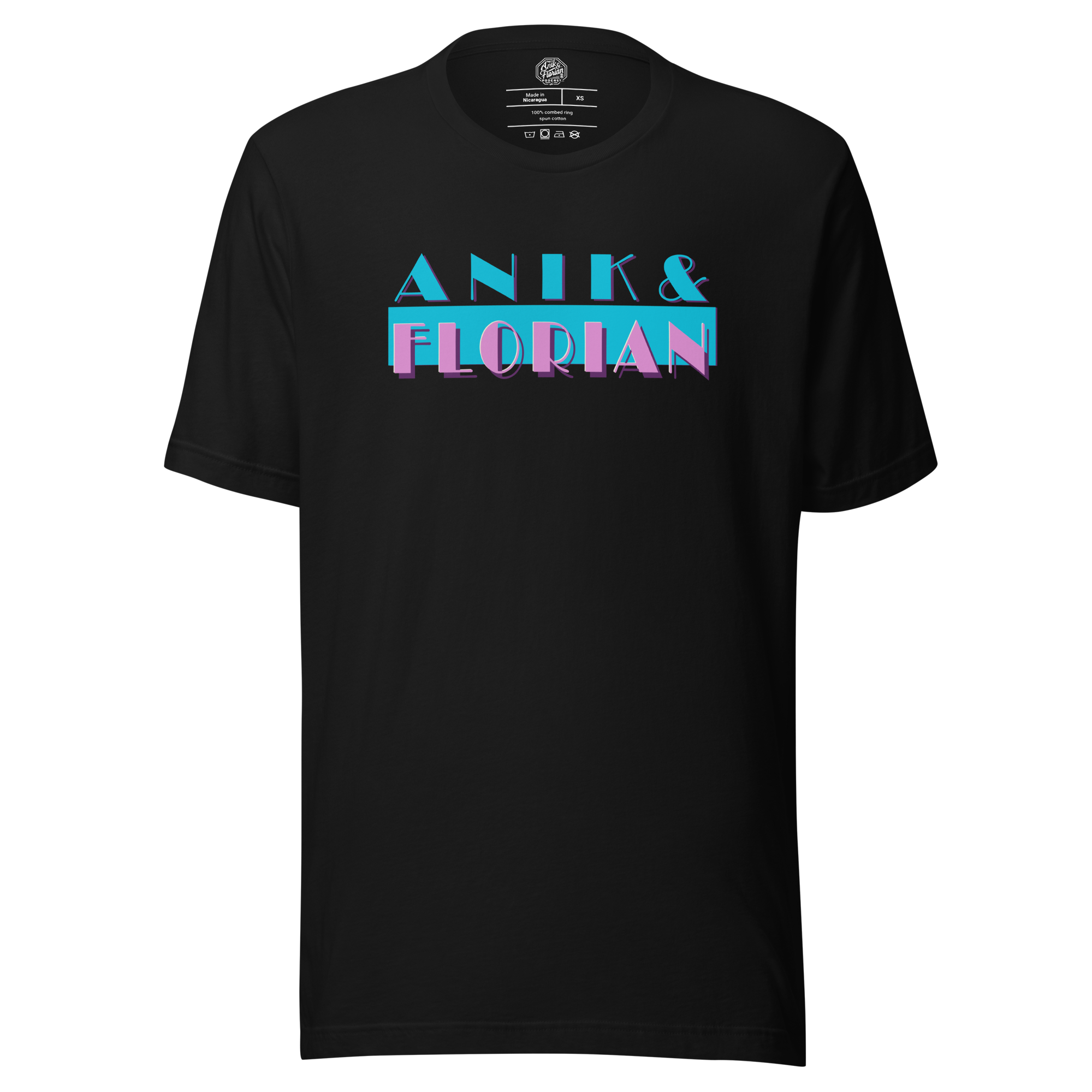 Anik & Florian Podcast Miami Vice inspired by Average Joe Art T-shirt in Black