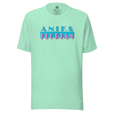 Anik & Florian Podcast Miami Vice inspired by Average Joe Art T-shirt in Heather Mint