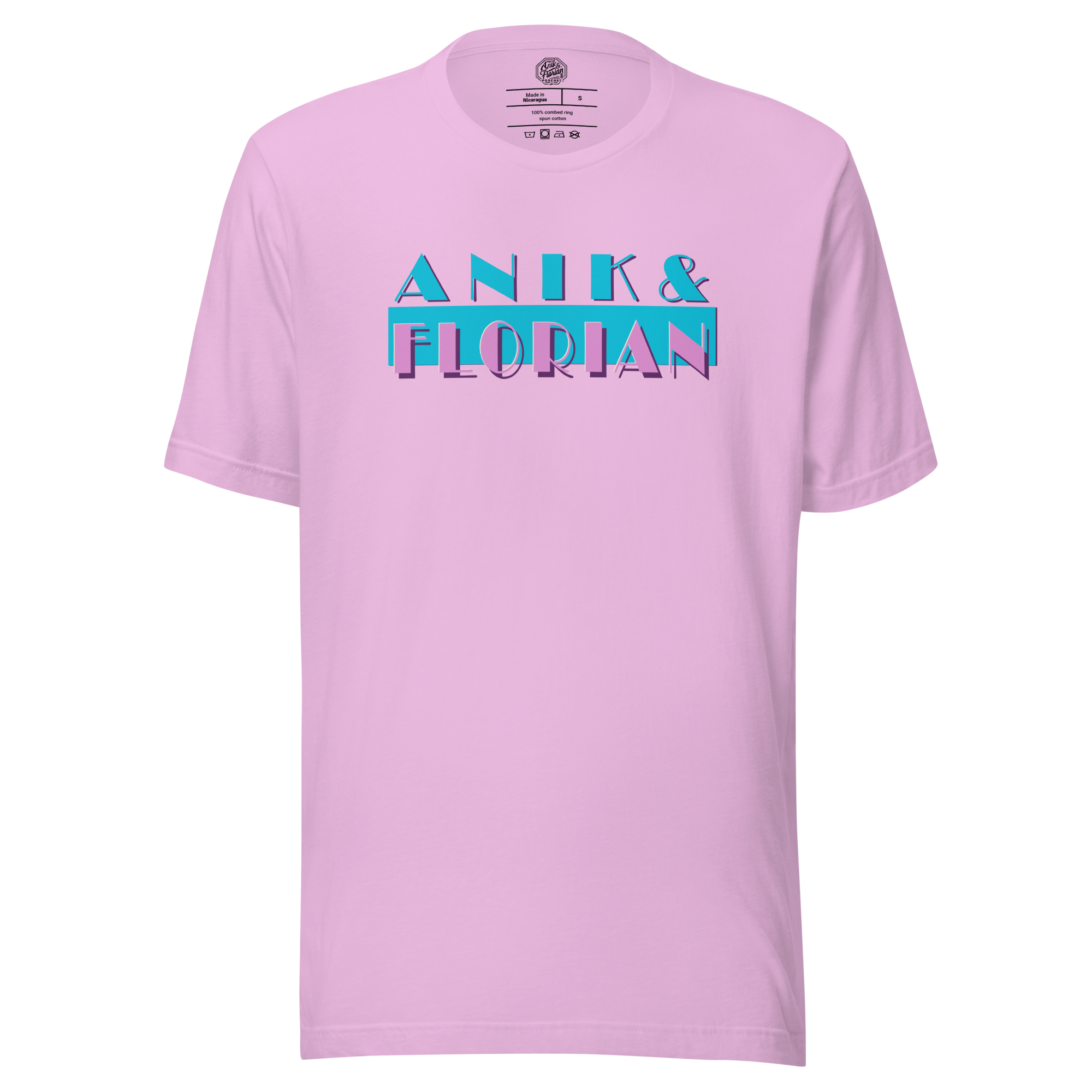 Anik & Florian Podcast Miami Vice inspired by Average Joe Art T-shirt in Lilac