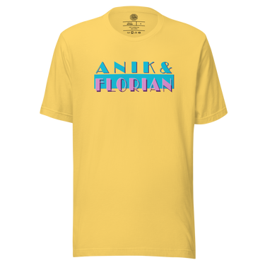 Anik & Florian Podcast Miami Vice inspired by Average Joe Art T-shirt in Yellow