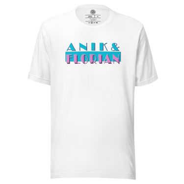 Anik & Florian Podcast Miami Vice inspired by Average Joe Art T-shirt in White