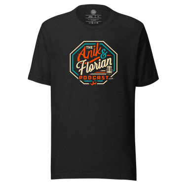 Jon Anik & Kenny Florian MMA UFC Podcast Color Logo T-Shirt in Black Heather