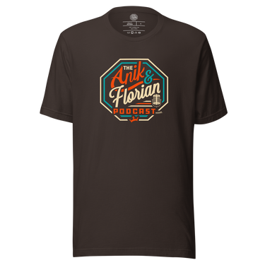 Jon Anik & Kenny Florian MMA UFC Podcast Color Logo T-Shirt in Brown