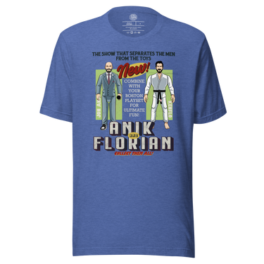 UFC 's Lead Play-by-Play Analyst, Jon Anik & Former UFC Champ, Kenny Florian Podcast Action Figures Toyset T-shirt in Heather True Royal