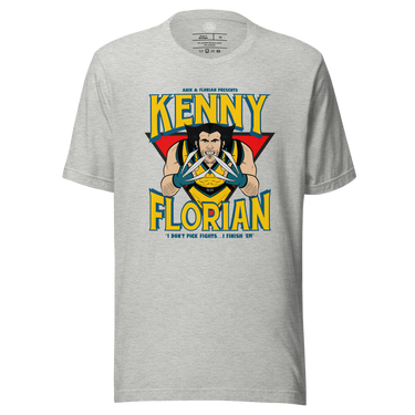 Kenny Florian KenFlo Wolverine Anik & Florian Podcast by Average Joe Art T-Shirt in Athletic Heather