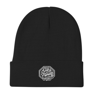 Anik & Florian Podcast White Logo Embroidered Beanie