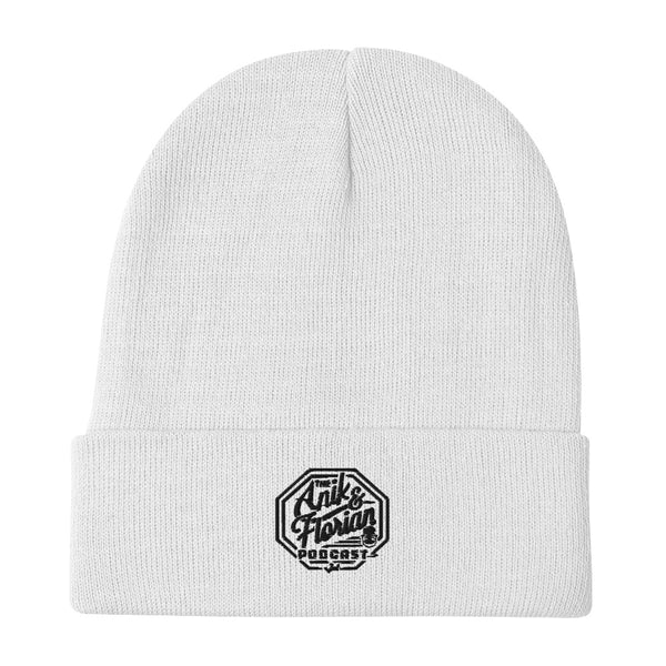 Anik & Florian Black Logo Embroidered Beanie – Jon Anik